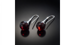 Серебряные серьги из янтаря